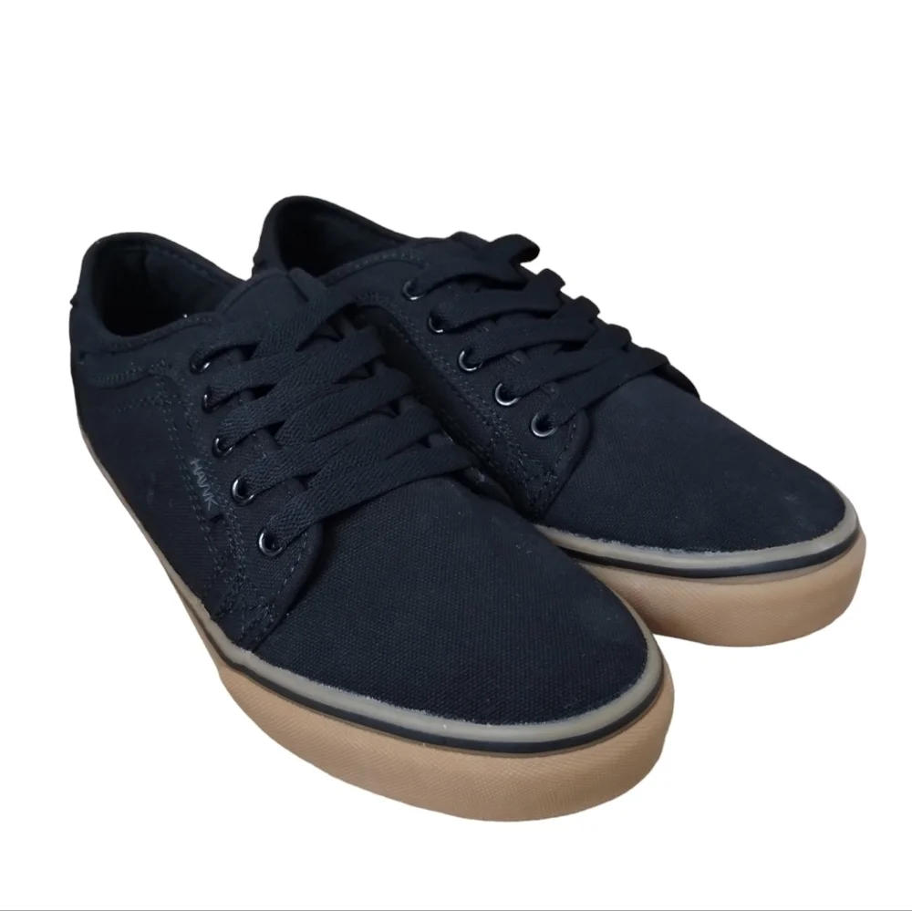TONY HAWK The PADDOCK Skate Shoes Mens 8.5 Black/Gum Skateboard Sneakers‎ • New